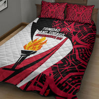 Trinidad And Tobago Independence Day Quilt Bed Set Freedom Torch Heritage Symbols