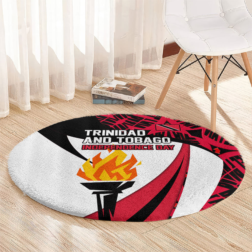 Trinidad And Tobago Independence Day Round Carpet Freedom Torch Heritage Symbols