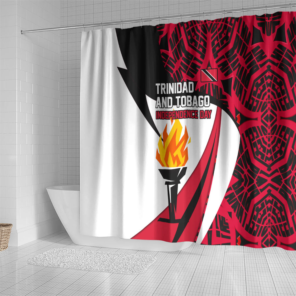 Trinidad And Tobago Independence Day Shower Curtain Freedom Torch Heritage Symbols