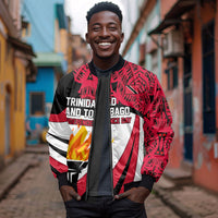 Trinidad And Tobago Independence Day Sleeve Zip Bomber Jacket Freedom Torch Heritage Symbols