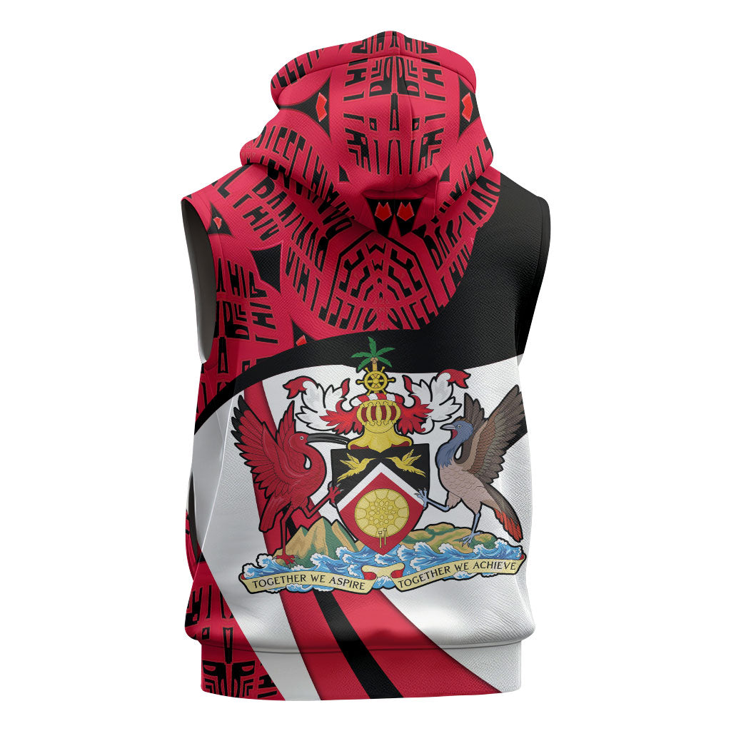 Trinidad And Tobago Independence Day Sleeveless Hoodie Freedom Torch Heritage Symbols