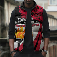 Trinidad And Tobago Independence Day Sleeveless Puffer Jacket Freedom Torch Heritage Symbols
