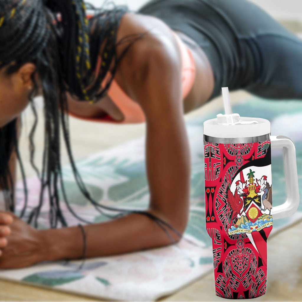 Trinidad And Tobago Independence Day Tumbler With Handle Freedom Torch Heritage Symbols