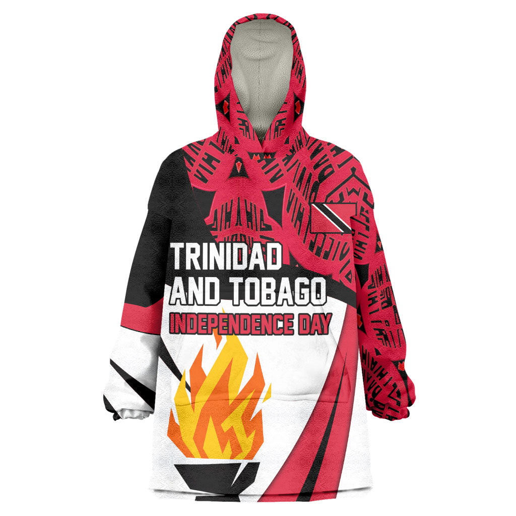 Trinidad And Tobago Independence Day Wearable Blanket Hoodie Freedom Torch Heritage Symbols