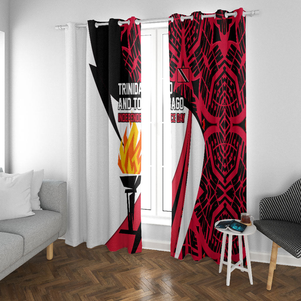 Trinidad And Tobago Independence Day Window Curtain Freedom Torch Heritage Symbols