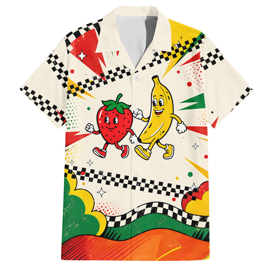 Support Your Fruity Friends Love Wins Gay Pride Hawaiian Shirt LGBTQ Retro 30s Cartoon Checkered