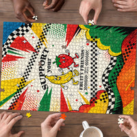 Support Your Fruity Friends Love Wins Gay Pride Puzzle LGBTQ Retro 30s Cartoon Checkered
