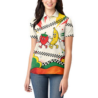Support Your Fruity Friends Love Wins Gay Pride Women Polo Shirt LGBTQ Retro 30s Cartoon Checkered
