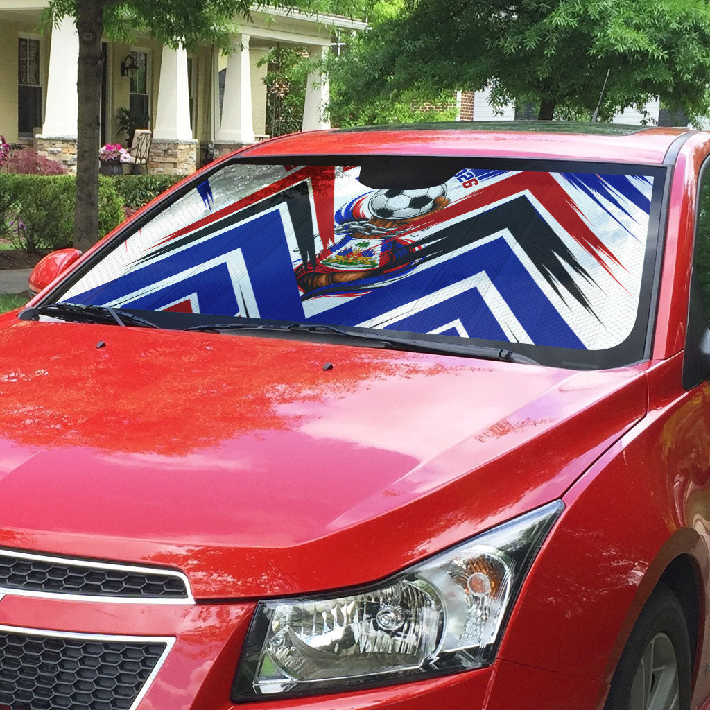 Haiti World Football Mondyal 2026 Auto Sun Shade Pride Ayiti Caribbean Culture Patriotic Crest