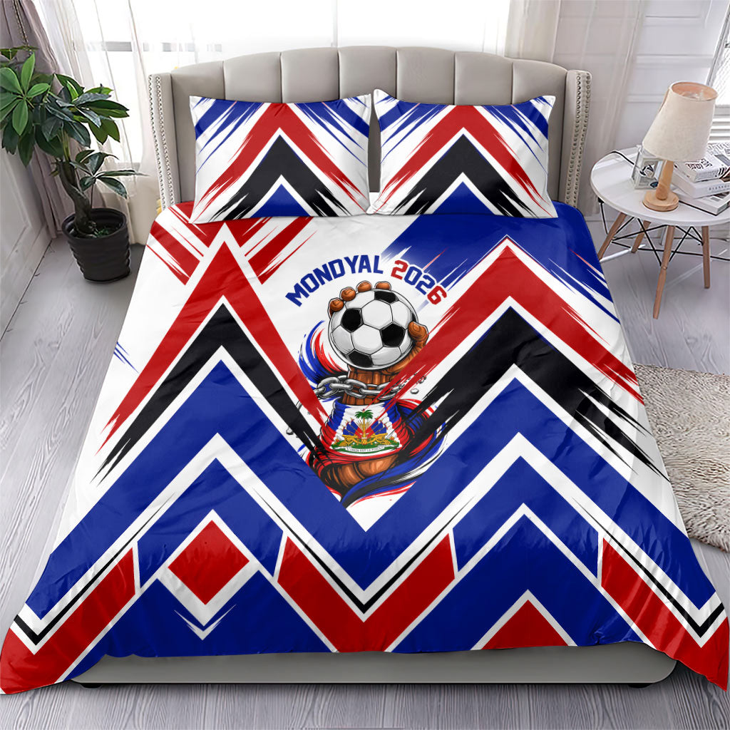 Haiti World Football Mondyal 2026 Bedding Set Pride Ayiti Caribbean Culture Patriotic Crest