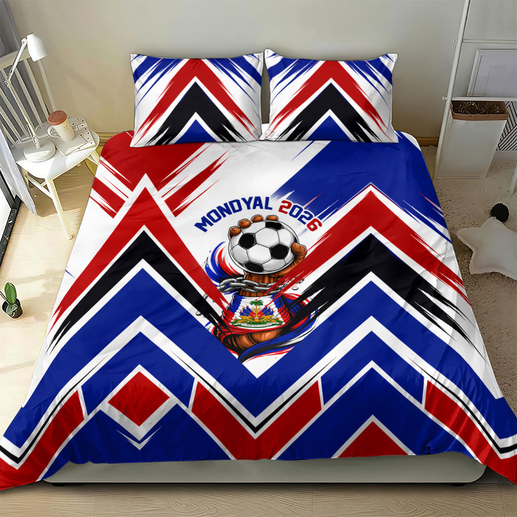 Haiti World Football Mondyal 2026 Bedding Set Pride Ayiti Caribbean Culture Patriotic Crest