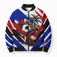 Haiti World Football Mondyal 2026 Bomber Puffer Jacket Pride Ayiti Caribbean Culture Patriotic Crest