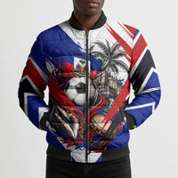 Haiti World Football Mondyal 2026 Bomber Puffer Jacket Pride Ayiti Caribbean Culture Patriotic Crest