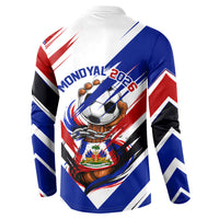 Haiti World Football Mondyal 2026 Button Sweatshirt Pride Ayiti Caribbean Culture Patriotic Crest