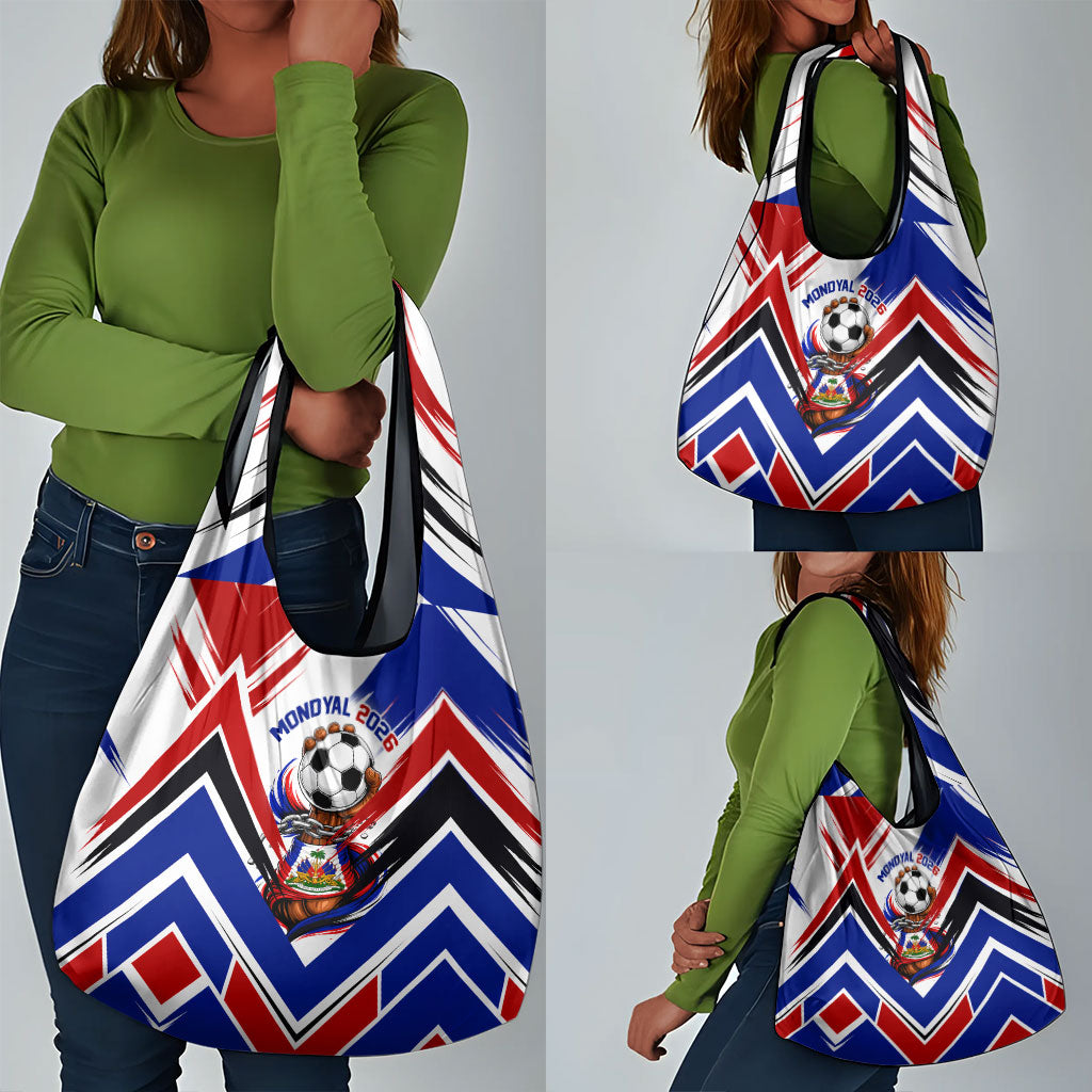 Haiti World Football Mondyal 2026 Grocery Bag Pride Ayiti Caribbean Culture Patriotic Crest