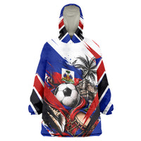 Haiti World Football Mondyal 2026 Kid Wearable Blanket Hoodie Pride Ayiti Caribbean Culture Patriotic Crest