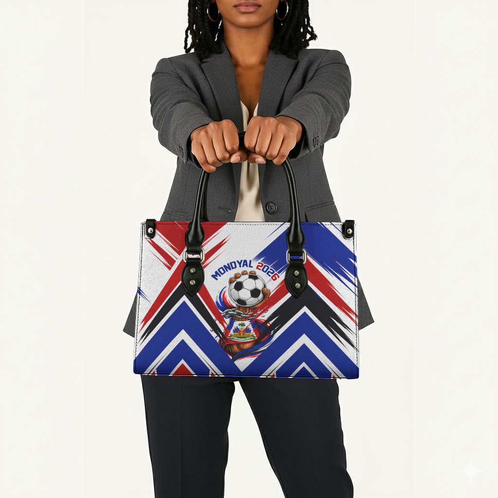Haiti World Football Mondyal 2026 Leather Bag Pride Ayiti Caribbean Culture Patriotic Crest