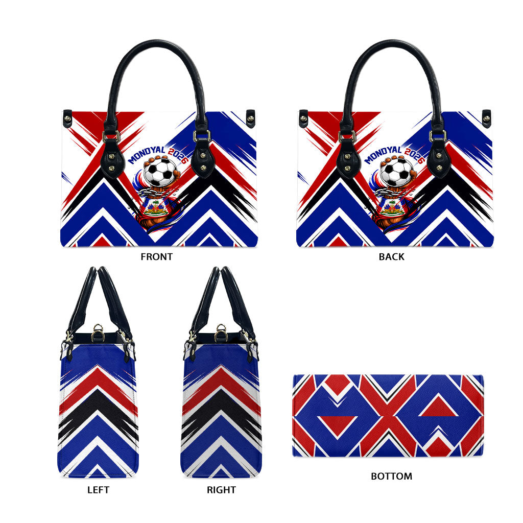 Haiti World Football Mondyal 2026 Leather Bag Pride Ayiti Caribbean Culture Patriotic Crest