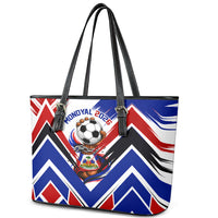 Haiti World Football Mondyal 2026 Leather Tote Bag Pride Ayiti Caribbean Culture Patriotic Crest