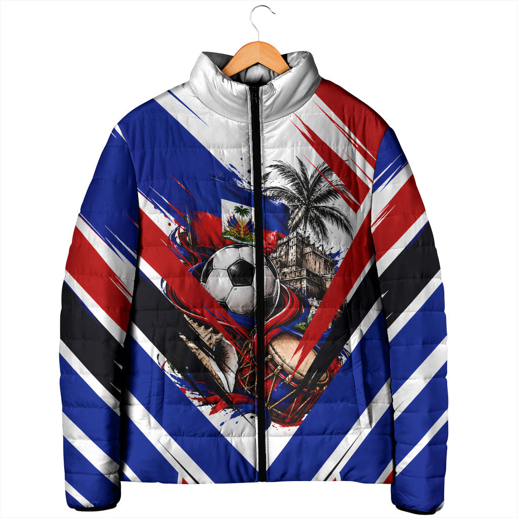 Haiti World Football Mondyal 2026 Padded Jacket Pride Ayiti Caribbean Culture Patriotic Crest