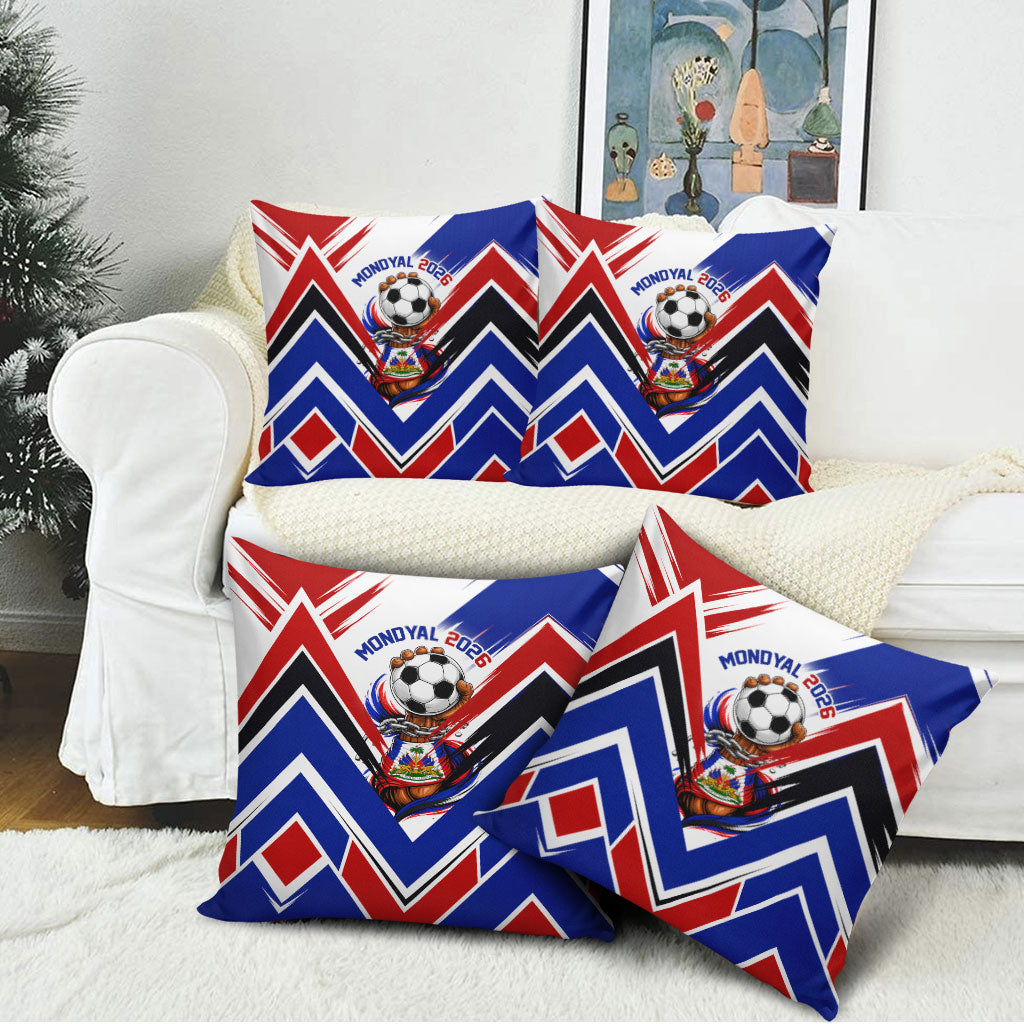 Haiti World Football Mondyal 2026 Pillow Cover Pride Ayiti Caribbean Culture Patriotic Crest