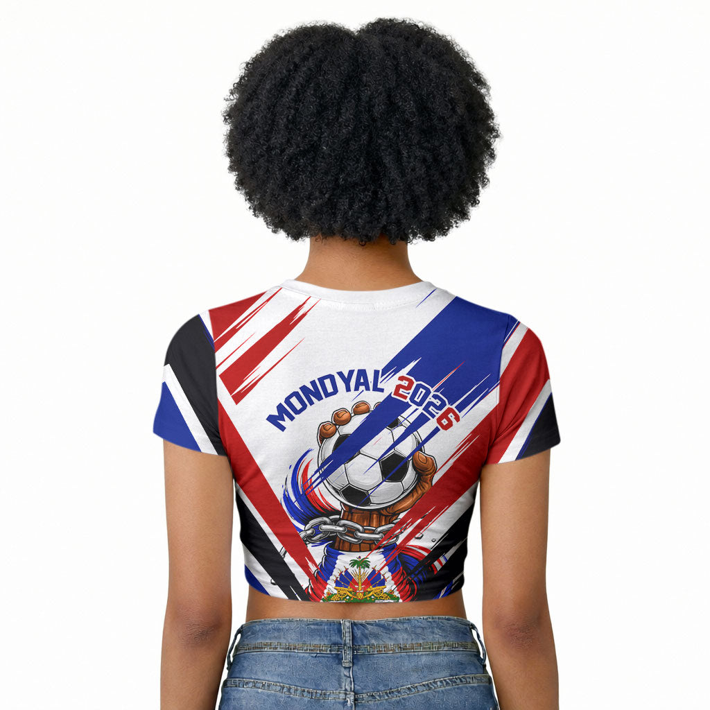Haiti World Football Mondyal 2026 Raglan Cropped T shirt Pride Ayiti Caribbean Culture Patriotic Crest