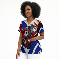Haiti World Football Mondyal 2026 Scrub Top Pride Ayiti Caribbean Culture Patriotic Crest