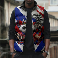 Haiti World Football Mondyal 2026 Sleeveless Puffer Jacket Pride Ayiti Caribbean Culture Patriotic Crest