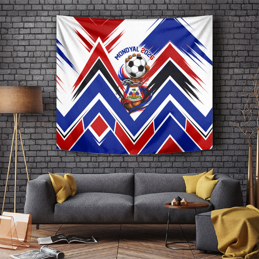 Haiti World Football Mondyal 2026 Tapestry Pride Ayiti Caribbean Culture Patriotic Crest