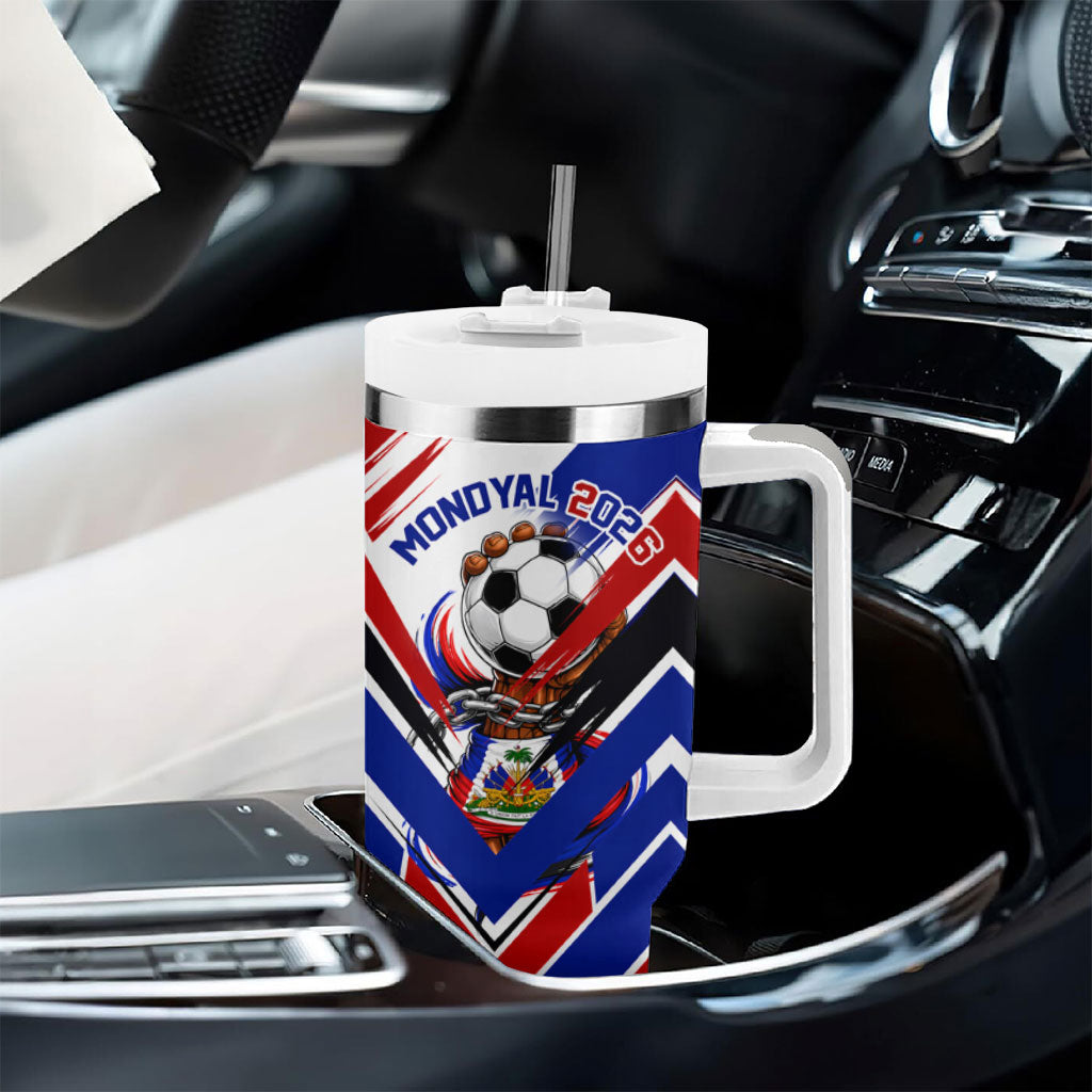 Haiti World Football Mondyal 2026 Tumbler With Handle Pride Ayiti Caribbean Culture Patriotic Crest