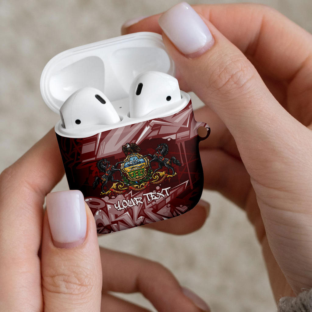 Personalized Pennsylvania Coat Of Arms AirPods Case Street Art Graffiti Graphic