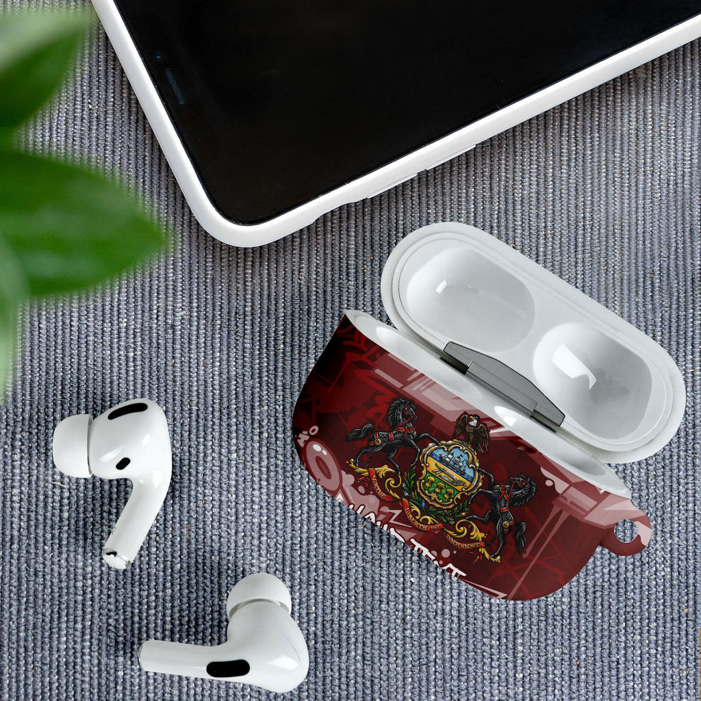 Personalized Pennsylvania Coat Of Arms AirPods Case Street Art Graffiti Graphic