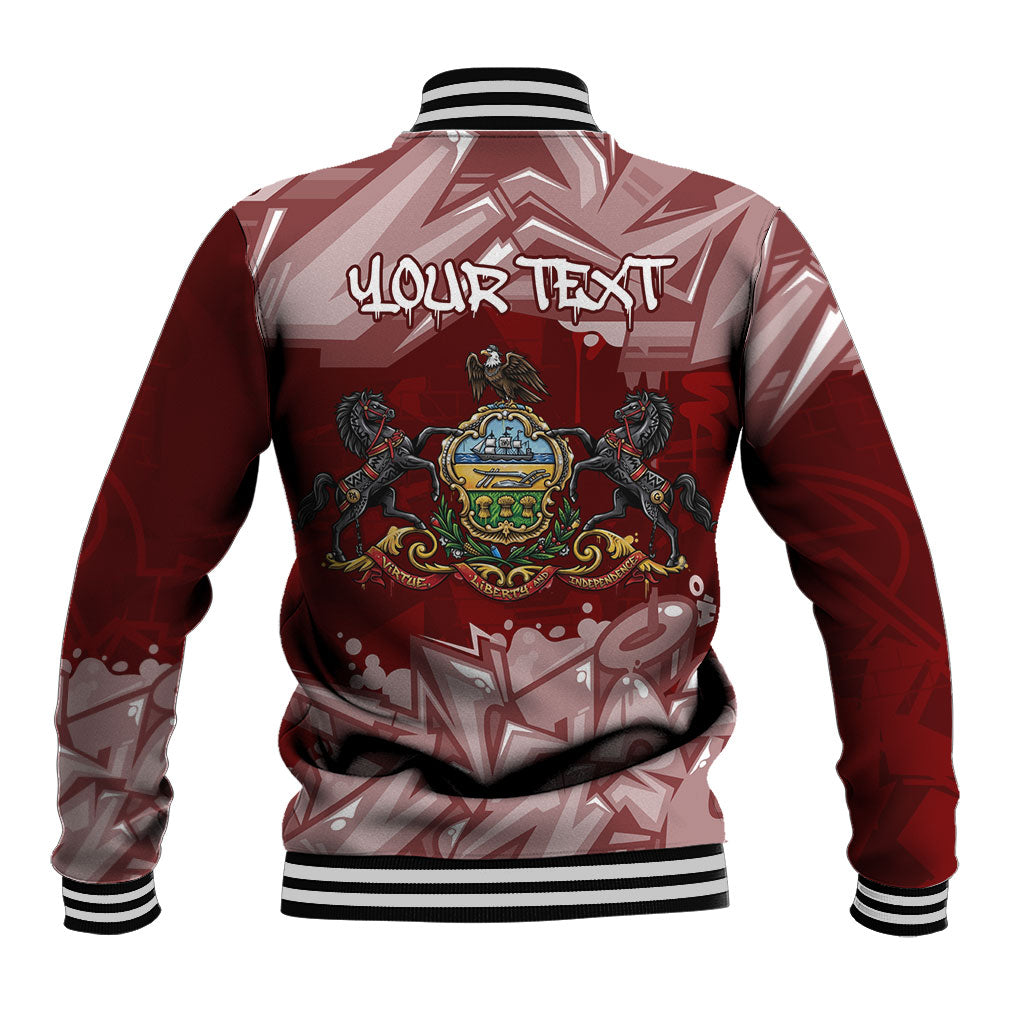 Personalized Pennsylvania Coat Of Arms Baseball Jacket Street Art Graffiti Graphic