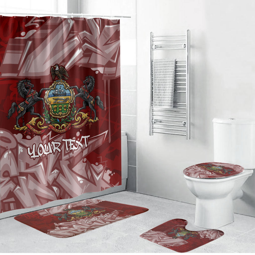 Personalized Pennsylvania Coat Of Arms Bathroom Set Street Art Graffiti Graphic
