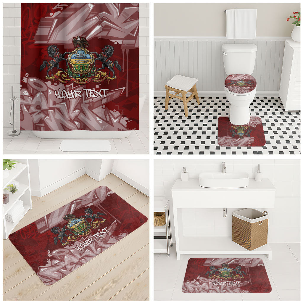 Personalized Pennsylvania Coat Of Arms Bathroom Set Street Art Graffiti Graphic