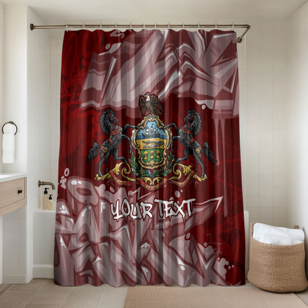 Personalized Pennsylvania Coat Of Arms Bathroom Set Street Art Graffiti Graphic