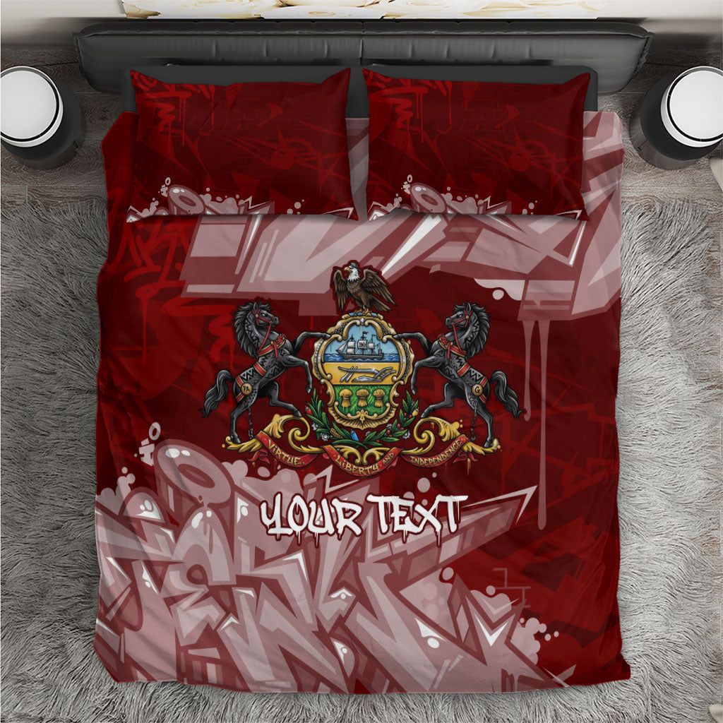 Personalized Pennsylvania Coat Of Arms Bedding Set Street Art Graffiti Graphic