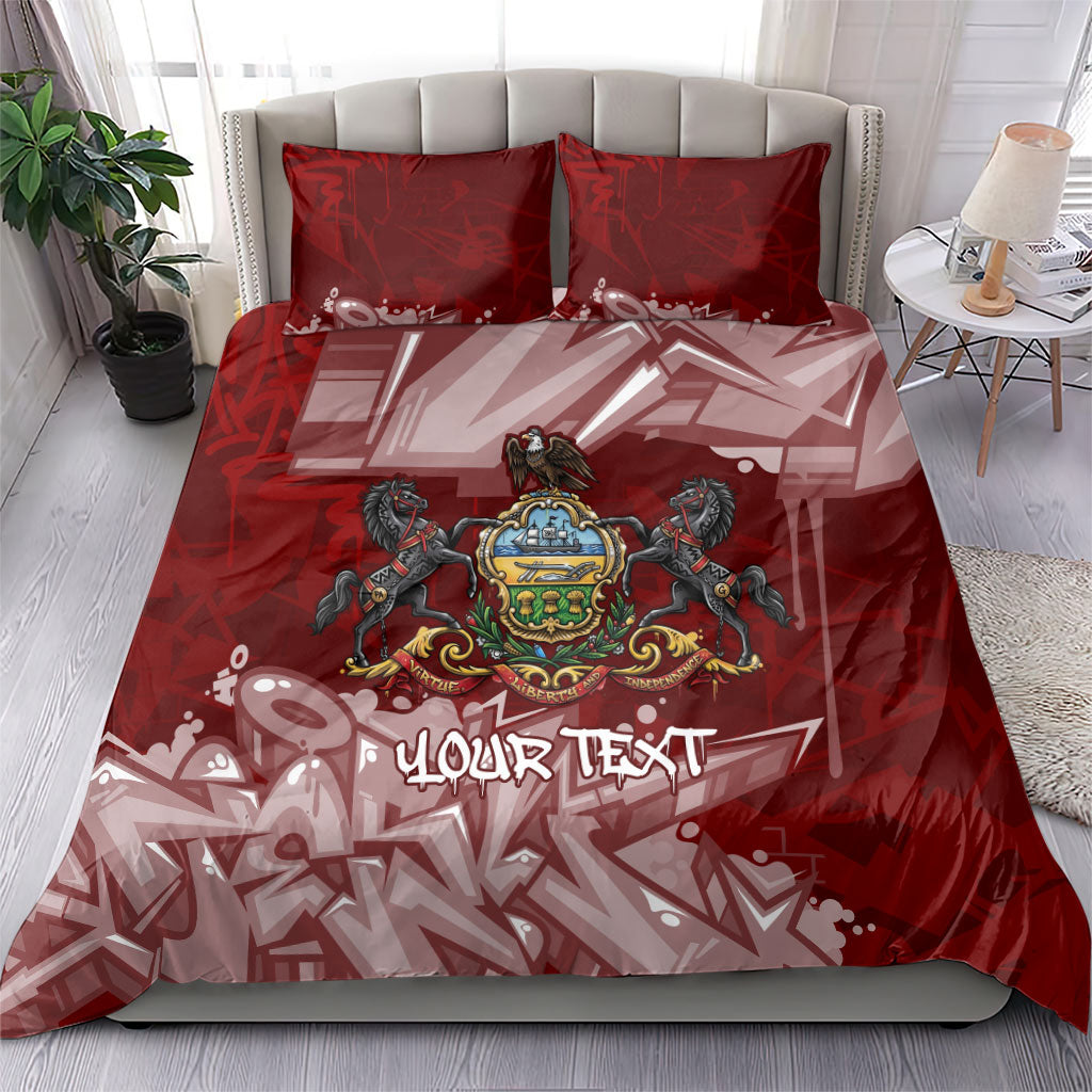 Personalized Pennsylvania Coat Of Arms Bedding Set Street Art Graffiti Graphic