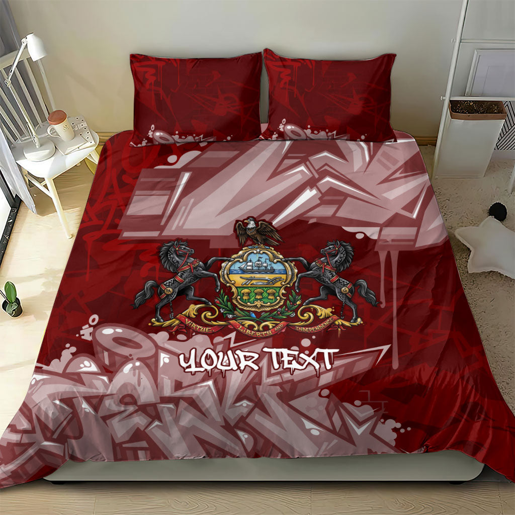 Personalized Pennsylvania Coat Of Arms Bedding Set Street Art Graffiti Graphic