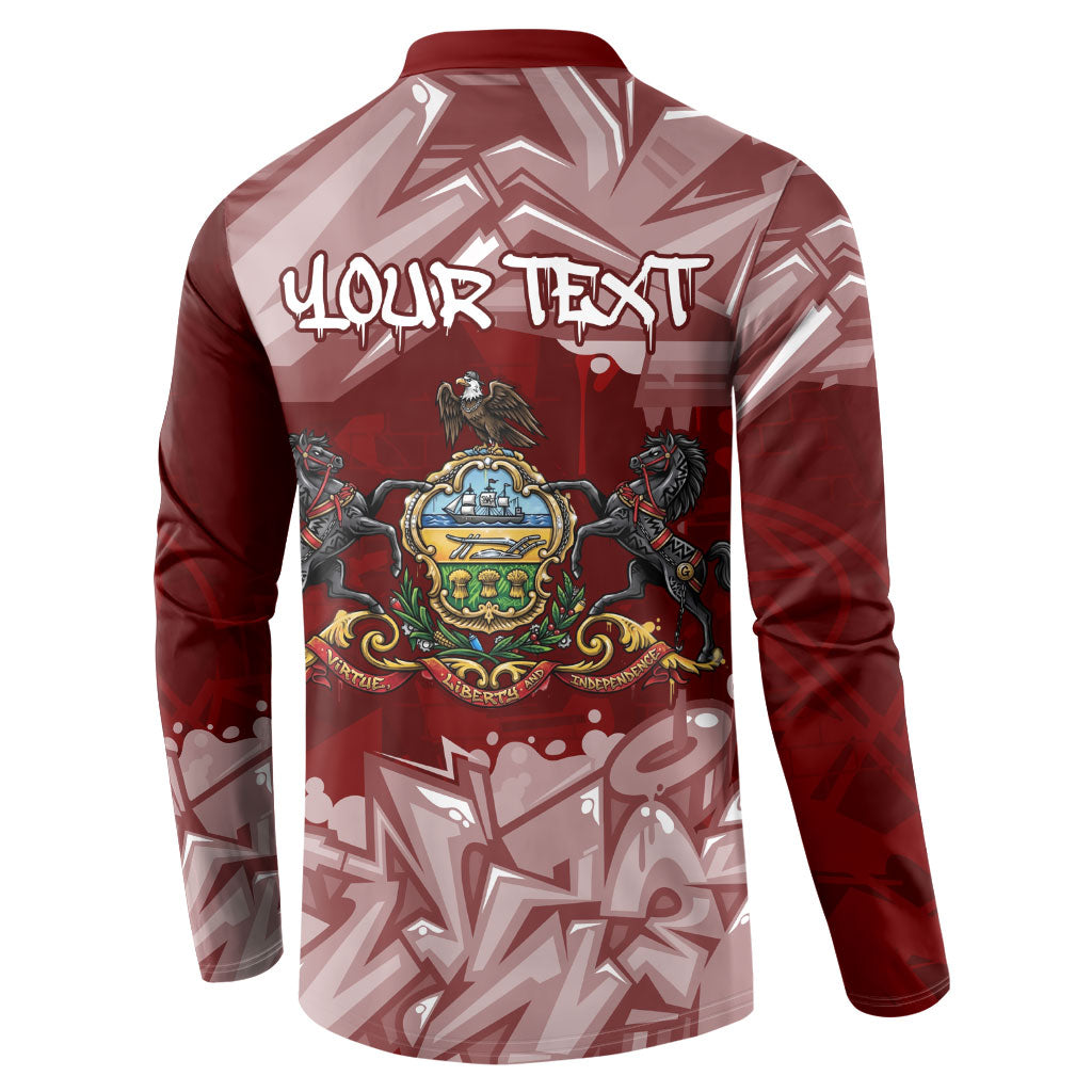 Personalized Pennsylvania Coat Of Arms Button Sweatshirt Street Art Graffiti Graphic