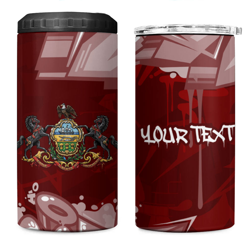 Personalized Pennsylvania Coat Of Arms 4 in 1 Can Cooler Tumbler Street Art Graffiti Graphic