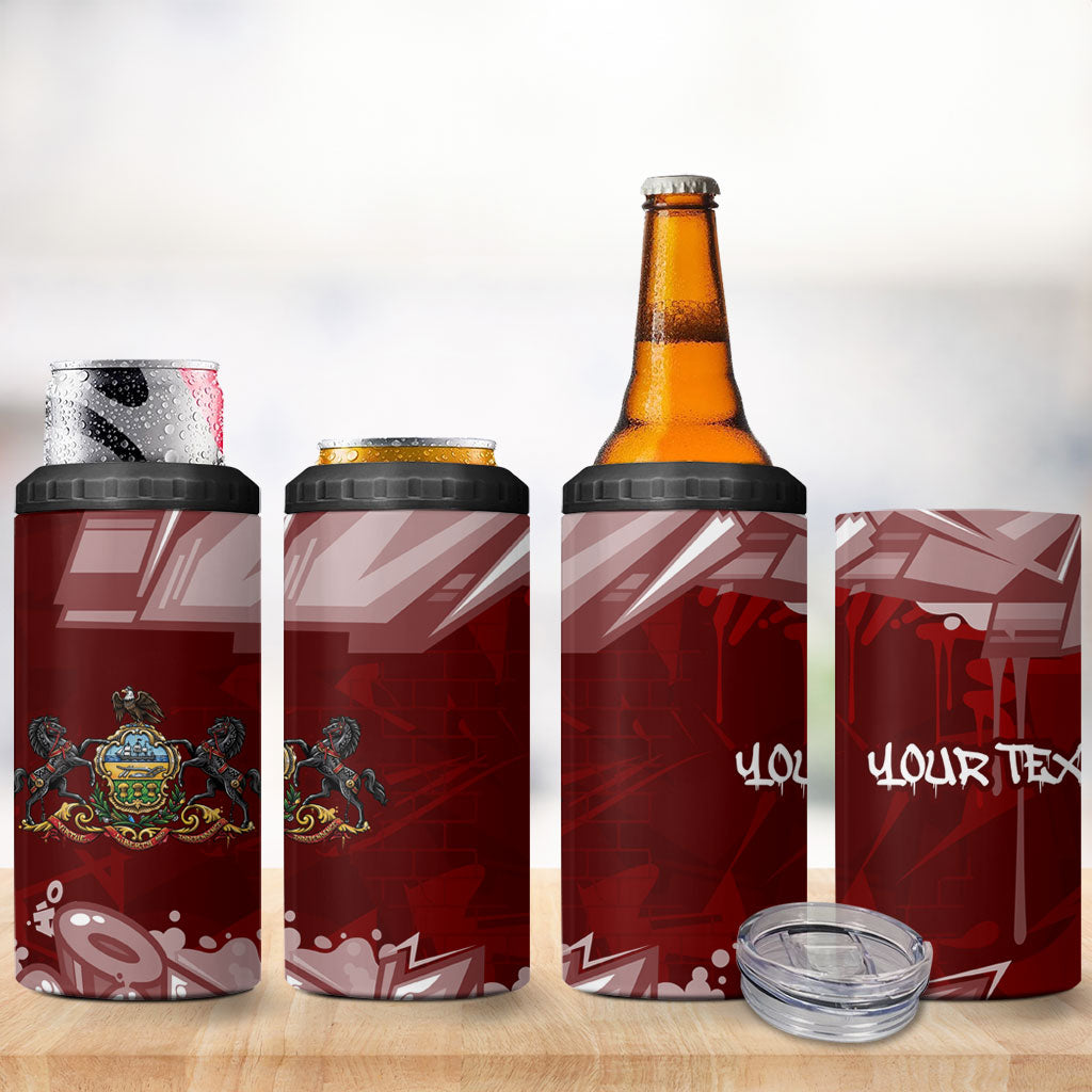 Personalized Pennsylvania Coat Of Arms 4 in 1 Can Cooler Tumbler Street Art Graffiti Graphic