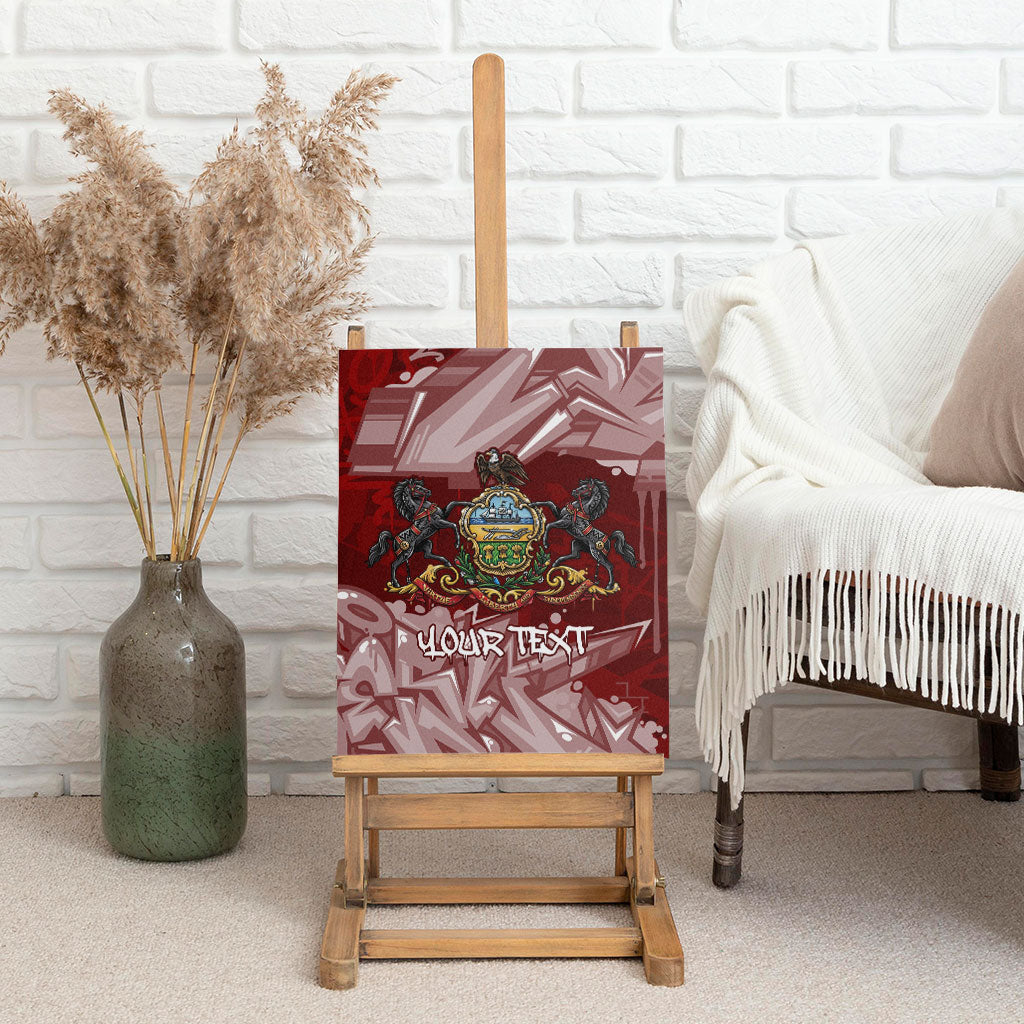 Personalized Pennsylvania Coat Of Arms Canvas Wall Art Street Art Graffiti Graphic