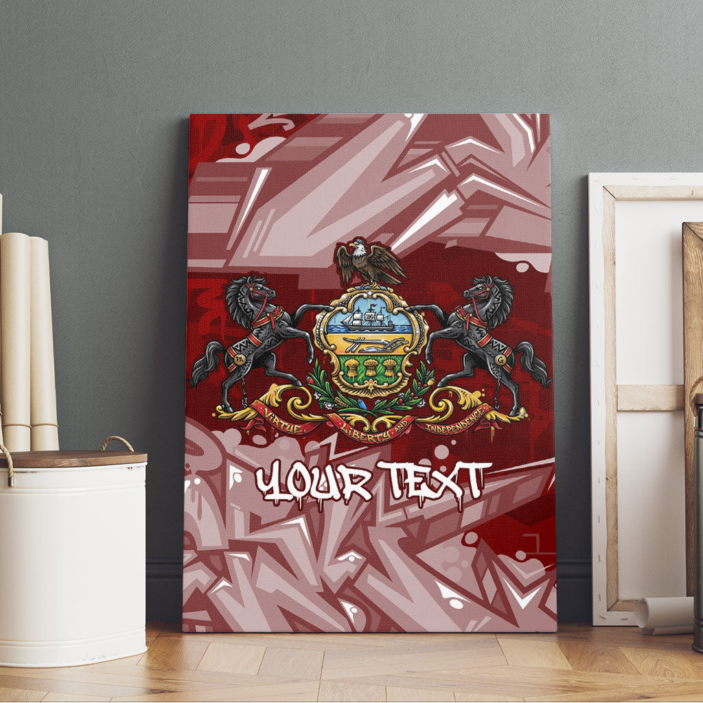 Personalized Pennsylvania Coat Of Arms Canvas Wall Art Street Art Graffiti Graphic