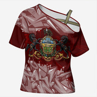 Personalized Pennsylvania Coat Of Arms Cross Shoulder Shirt Street Art Graffiti Graphic