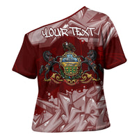 Personalized Pennsylvania Coat Of Arms Cross Shoulder Shirt Street Art Graffiti Graphic