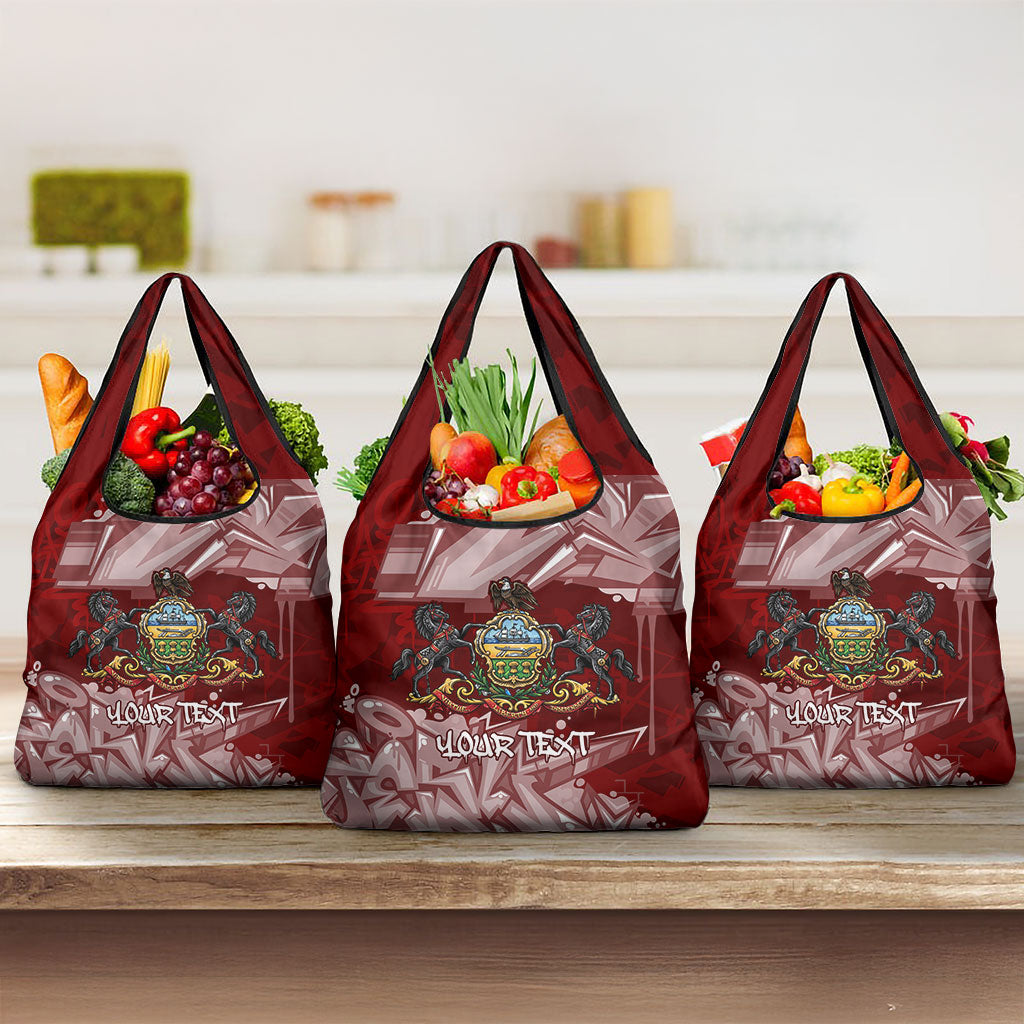 Personalized Pennsylvania Coat Of Arms Grocery Bag Street Art Graffiti Graphic