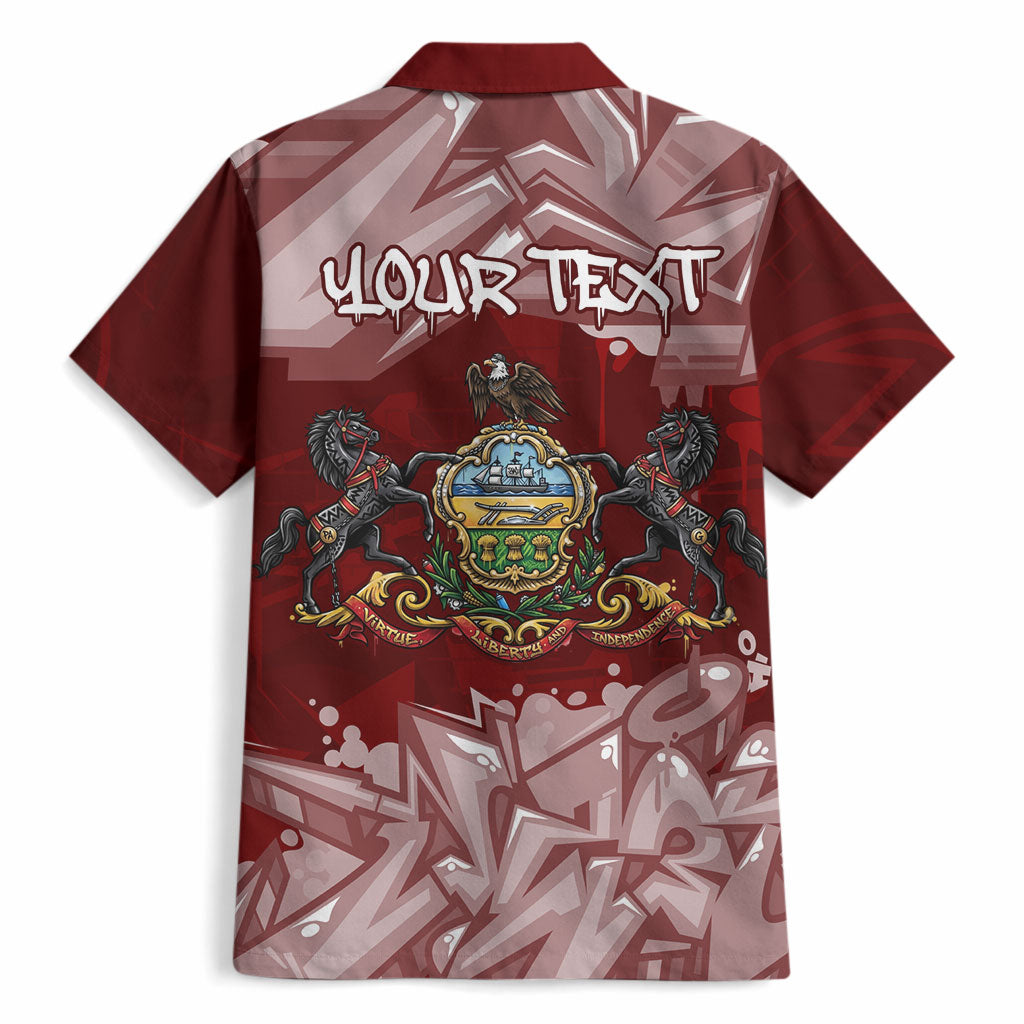 Personalized Pennsylvania Coat Of Arms Hawaiian Shirt Street Art Graffiti Graphic