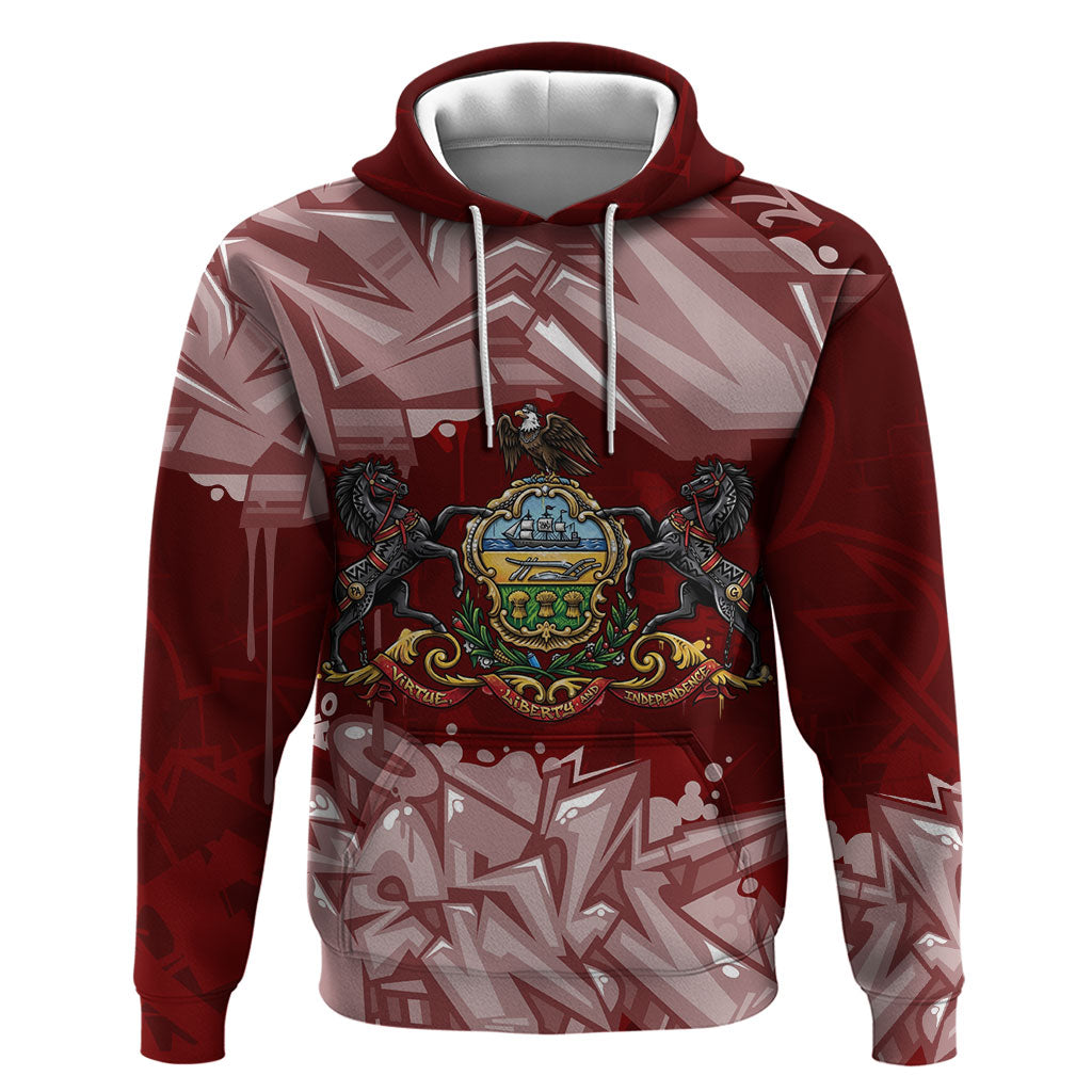 Personalized Pennsylvania Coat Of Arms Hoodie Street Art Graffiti Graphic