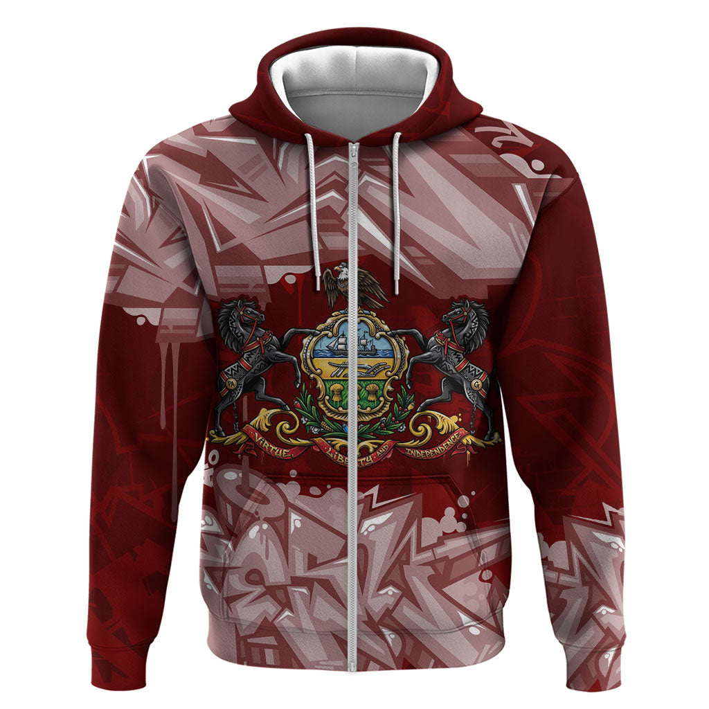 Personalized Pennsylvania Coat Of Arms Hoodie Street Art Graffiti Graphic